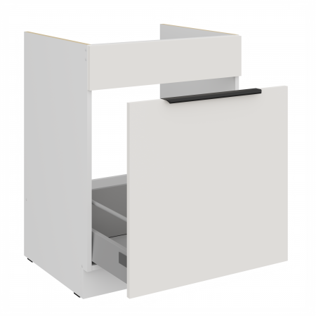 Szafka pod zlew 60 cm z szufladą na kosze  AURO 60 1S BB biały mat